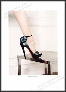 Christian Louboutin Shoes 2010s Print Advertisement 2012 Fashion Green Model Leg - Picture 1 of 1