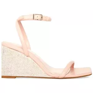 Madden Girl Monet Ankle-Strap Rhinstone Wedge Sandals - Blush - size 10m - Picture 1 of 8