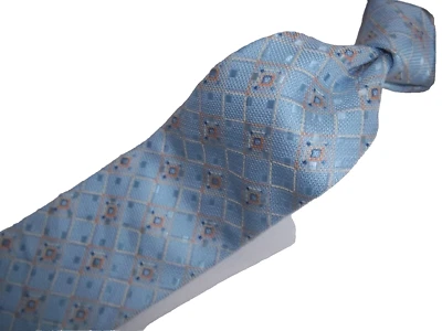 ((Corbata de seda tejida a cuadros azul claro Ermenegildo Zegna L59" x 3,75" W Foto 1 de 4