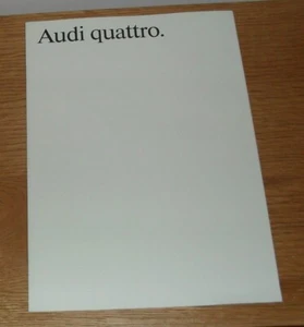 Audi Quattro UR Full Brochure 1987 - UK Market - Picture 1 of 3