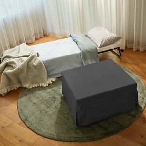 Folding Bed Guest Bed Sofa Ottoman Bed w Slip Cover & Castors - London Dark Grey - Picture 1 of 10