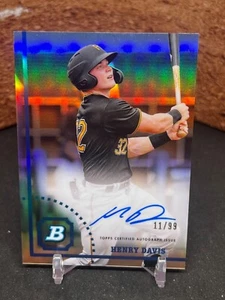 2022 Bowman Heritage - Chrome Prospect Autografi Henry Davis #CPA-HD Rifrattore - Foto 1 di 2