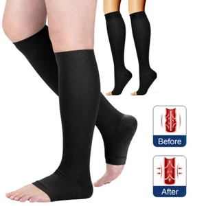Medical Compression Socks for Women & Men Varicose Veins Fatigue Flight Travel - Picture 1 of 10