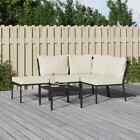 Garten Lounge Set mit Kissen Gartenmöbel Sitzgruppe Tisch Stuhl Stahl vidaXL