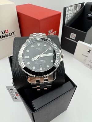 Tissot Seastar 1000 Automatic Black Dial Watch T120.407.37.051.00 Steel Band - Image 1 of 4