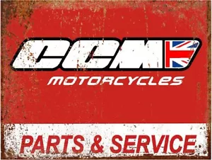 CCM MOTORCYCLES PARTS Retro RUSTED Look Metal Sign Gift Workshop Kitchen CAVE A4 - Picture 1 of 1