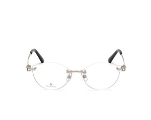 Swarovski SK5399 016 Shiny Silver Metal Rimless Eyeglasses Frame 53-15-140 RX  - Picture 1 of 4