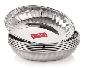 Stainless Steel Kitchen Serving Sweet Dish Dessert Plate Set of 6 Pcs (200ML) - Picture 1 of 6