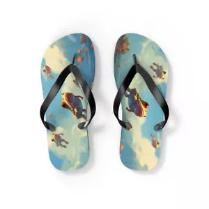 Flying Frogs Men Women Kids Great Gift Idea Pool Beach Ocean Good Flip Flops #1 - Picture 1 of 13