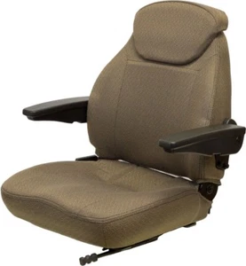 Brown Fabric Universal Tractor Seat Fits Case IH John Deere Ford New Holland - Picture 1 of 5