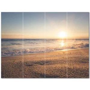 Sunset Ceramic Tile Wall Mural PT500976. 48" W x 36" H (12) 12x12 tiles - Picture 1 of 1