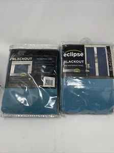 Eclipse Darrell Modern Blackout Thermal Rod Pocket Window Curtains for Bedroom 2 - Picture 1 of 1