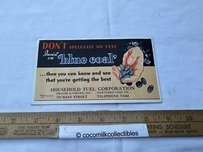 Secador de tinta de la década de 1930 Blue Coal Household Fuel Corp Frayer & Foster Hartford Coal Co Foto 1 de 4