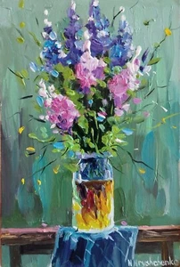 Wildflowers Painting Original Flowers Oil still life floral impasto 6x4 inch - Picture 1 of 8