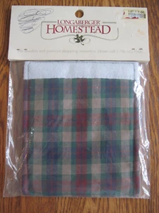 Longaberger Homestead Jewel Plaid Fabric Handle Gripper NOS - Picture 1 of 5