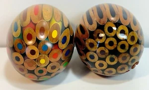 Juego de 2 huevos de resina lápiz de colores hechos a mano como nuevos - Imagen 1 de 8