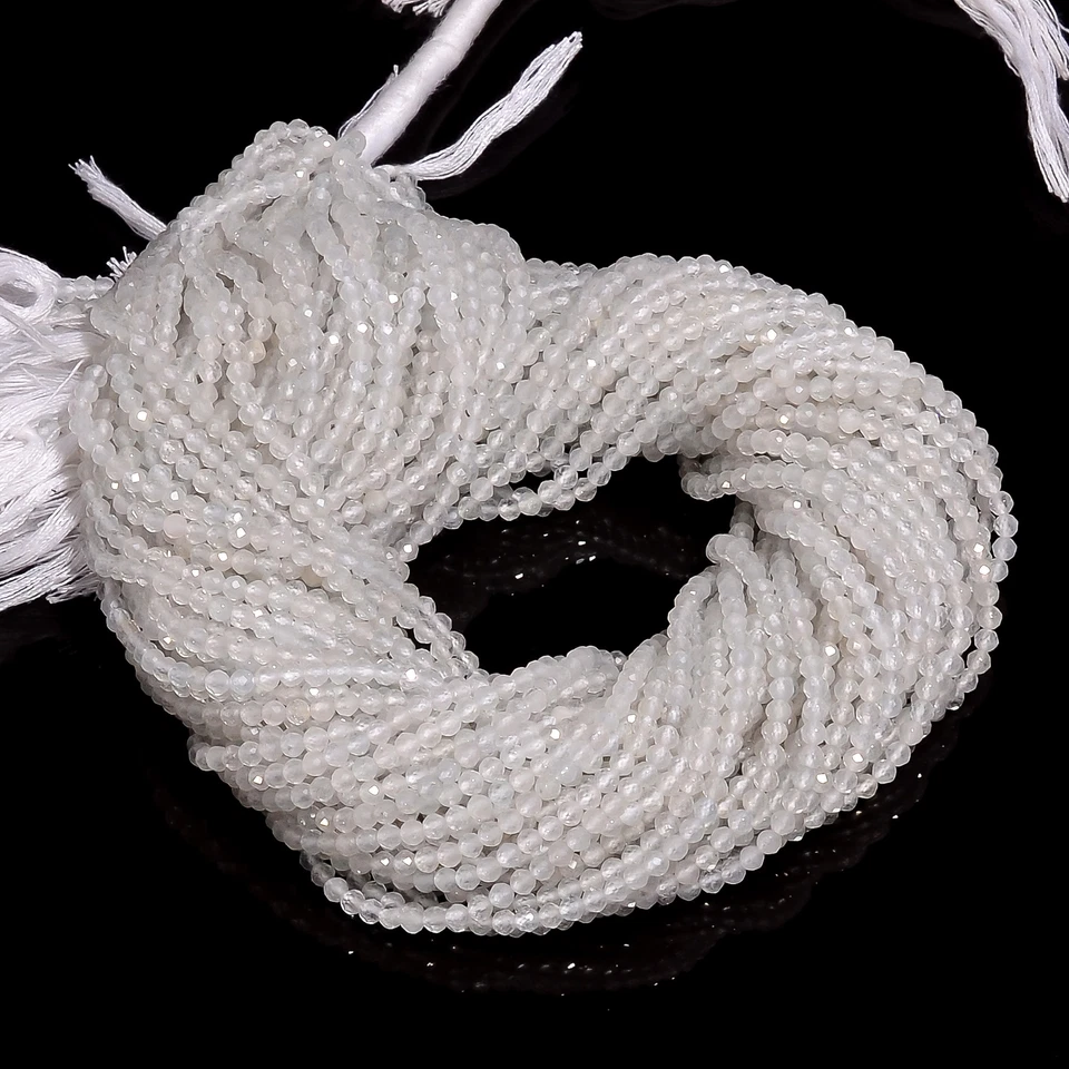 Cuentas facetadas con forma de rondelle de piedras preciosas de topacio blanco natural 3X3 mm filamento 13" GB259 Foto 1 de 2