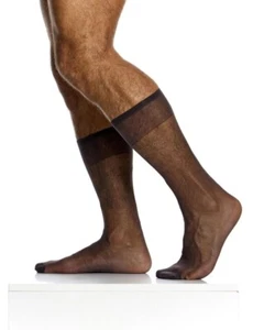 Modus Vivendi Transparent Socks 100% Nylon Knee Length Sock Black O/S XS2424 - Bild 1 von 2