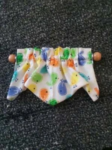 Dollhouse Miniature 1:12 Scale Valance Multi Color Chicks 4" X 2.5" Handmade - Picture 1 of 4