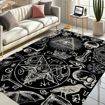 Occult Area Rug, Gothic Decor Rug, Dark Magic Carpet, Witchy Floor Mat - Image 1 of 4