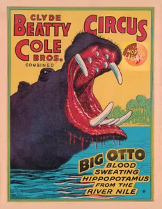 CLYDE BEATTY E COLE BROS. POSTER CIRCO COMBINATO - Foto 1 di 1