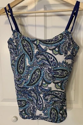 Camiseta de natación Sunsets Separates para mujer talla 36DD azul vibrante cachemira Foto 1 de 4