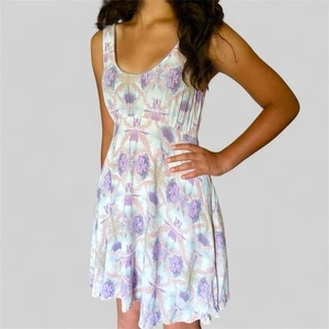 Free People Daydream lila Blumen Aquarell ärmelloses Kleid Größe 0 - Bild 1 von 10