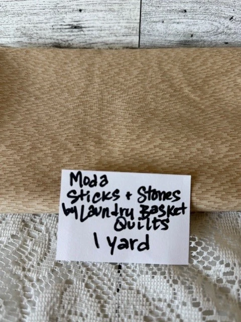 Tela Moda PALITOS Y PIEDRAS por cesta de lavandería NUEVO 1 yarda cortes neutros #42212 Foto 1 de 3