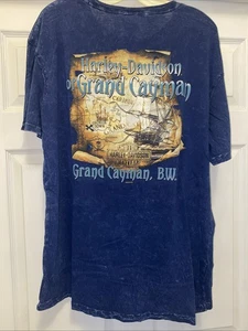 Harley Davidson Hombre Camiseta Talla Grande Algodón Gran Caimán Azul De Colección ¡Bonita! - Imagen 1 de 6