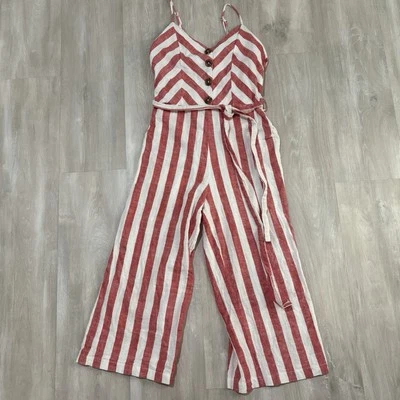 Kensie Jeans Red & White Striped Romper Women’s Small  - Image 1 of 4