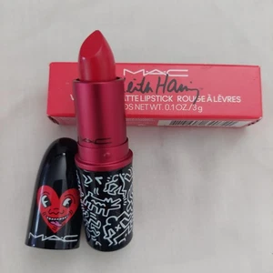Mac Keith Haring Viva Glam Matte Lipstick Red Haring  0.1 oz full size - Picture 1 of 2