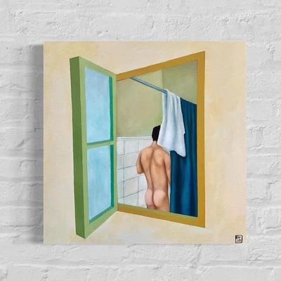 Pintura original. Arte contemporáneo. cuadro masculino. Arte gay. Retrato hombre LGBT  Foto 1 de 3