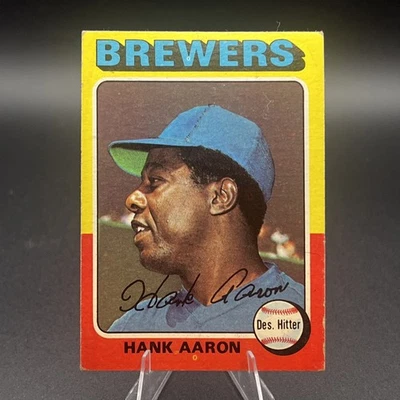 1975 Topps #660 Hank Aaron Brewers - VG- EX - Image 1 of 3