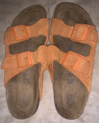 Sandalias Birkenstock naranja quemado talla 41, talla para mujer 10, hombre talla 8 POR FAVOR LEER Foto 1 de 4