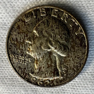 Cuarto de plata Washington 1962-D 25 centavos tono Denver obv y rev 0360 - Imagen 1 de 4