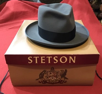 Caja Original ~ Sombrero Fedora Vintage Para Hombre John B. Stetson 3x Beaver Derby 7 Foto 1 de 4
