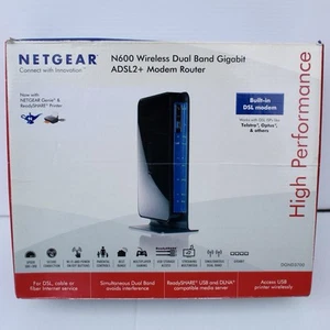 Netgear N600 Wireless Dual Band Gigabit ADSL2+ Modem Router DGND3700v2 Boxed - Picture 1 of 11