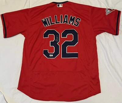 Gavin Williams Signed Auto Cleveland Guardians Red Alternate Jersey Beckett COA - Image 1 of 2