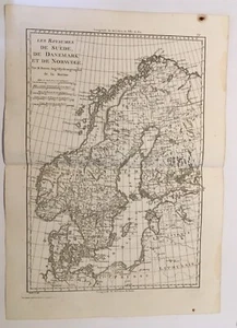 Carte XVIIIéme Norvège, Suède et Danemark; Bonne Rigobert - Foto 1 di 6
