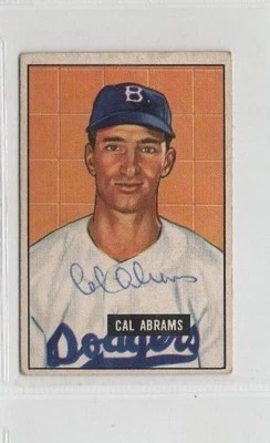 Cal Abrams 1951 Bowman signed auto autographed card Brooklyn Dodgers - Image 1 of 2