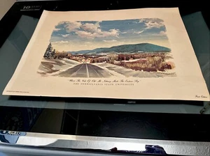 Where The Vale Of Old My. Nittany Meets The Eastern Sky 1970 Litho Penn State - Picture 1 of 10