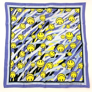 "Sciarpa vintage anni '90 Colorfast 13960 Happy Face Bandana 21"x21" - Foto 1 di 7
