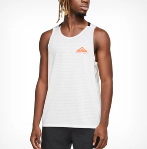 Nike Trail Solar Chase Dri-FIT Running Tank Vest White Orange Men’s Small RRP£55 - Picture 1 of 2