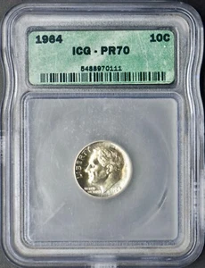 1964 Roosevelt Silver Dime - ICG PR70 - ✪COINGIANTS✪ - Picture 1 of 2