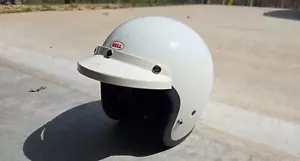 Bell Helmet Magnum II Snell 75 White Motorcycle Size 7-1/2 & Shield Rare Large - Picture 1 of 11