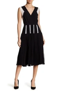 NUEVO VESTIDO PLISADO BCBGMAXAZRIA SAVANNAH BLOQUEADO DE COLORES JGK66N27/L576W TALLA XS - Imagen 1 de 7