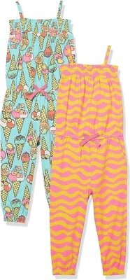  Spotted Zebra Girls' Knit Sleeveless Jumpsuits 2Pack - Image 1 of 3