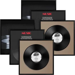 6 Packungen schwarz Vinyl Schallplatte Albumrahmen 12,5 x 12,5 Zoll, Album Display Rahmen Cov - Bild 1 von 6