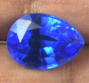 Natural London Blue Topaz 6 Ct/12 mm Pear Gemstone Certified C4736 Free Shipping - Picture 1 of 9