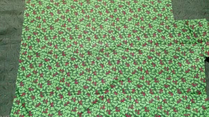 Fabric Marcus Bros. Holly & Red Ivy Berries on a Forest Green Background $1.25 - Picture 1 of 3